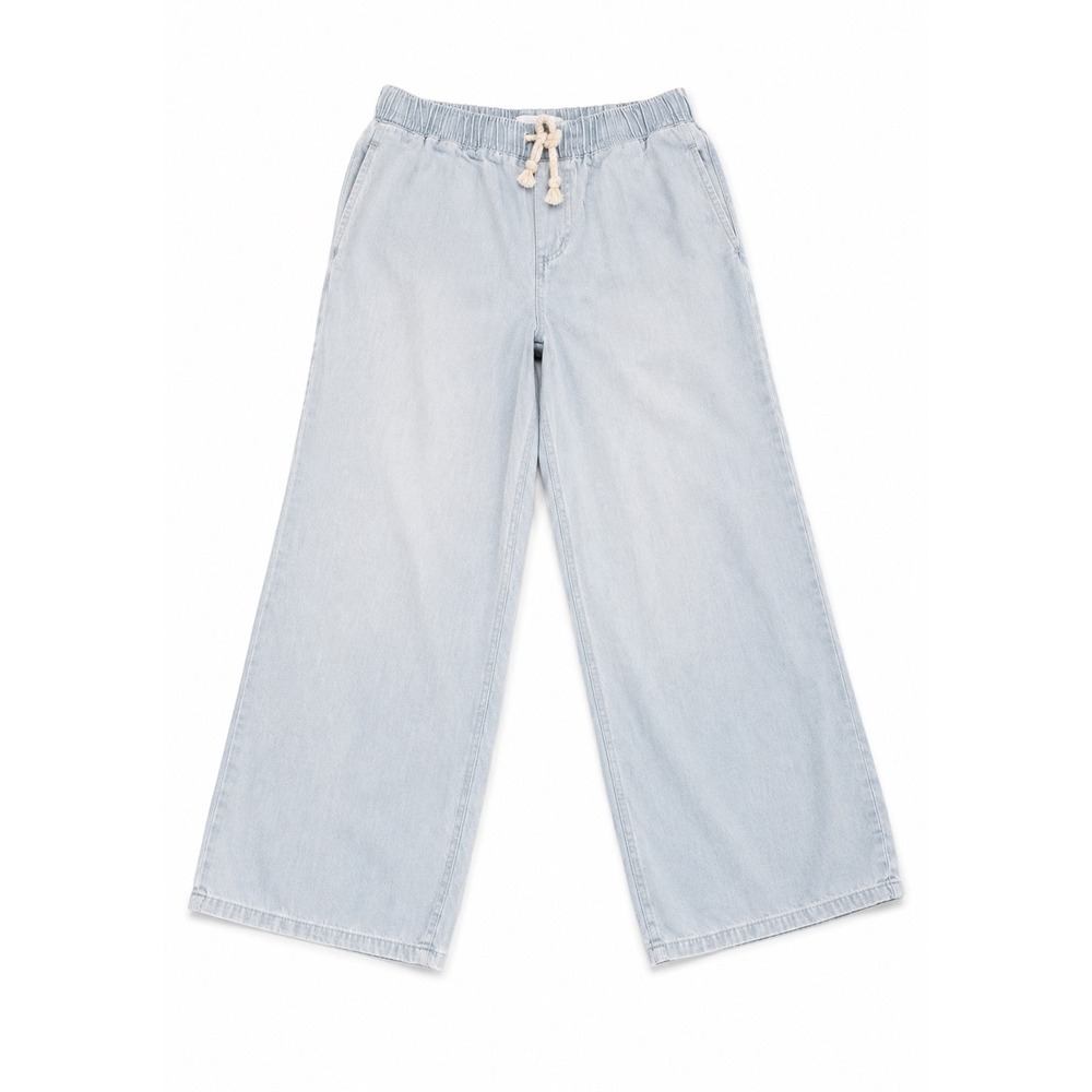 Tahari Lifestyle Women's Pull-On Wide Leg Denim Pants Light Wash Size Small